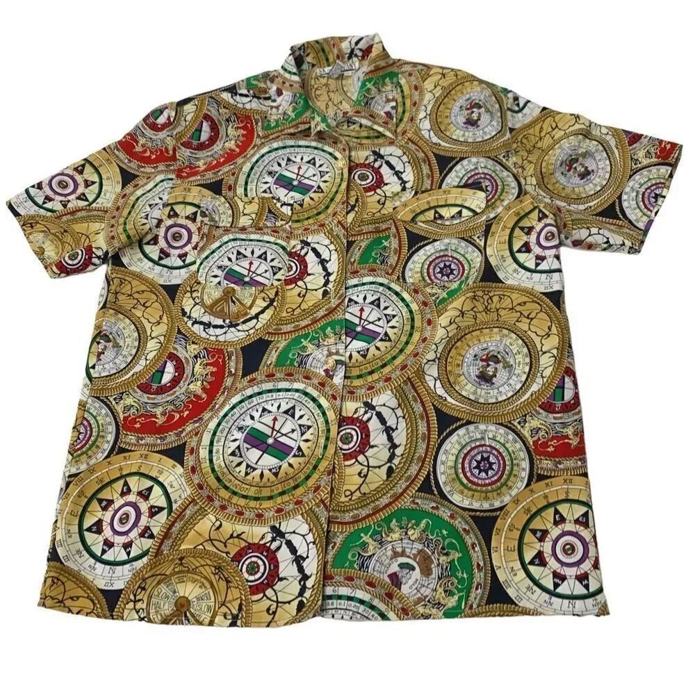 Vintage Nautical Graphic Button Down T-shirt